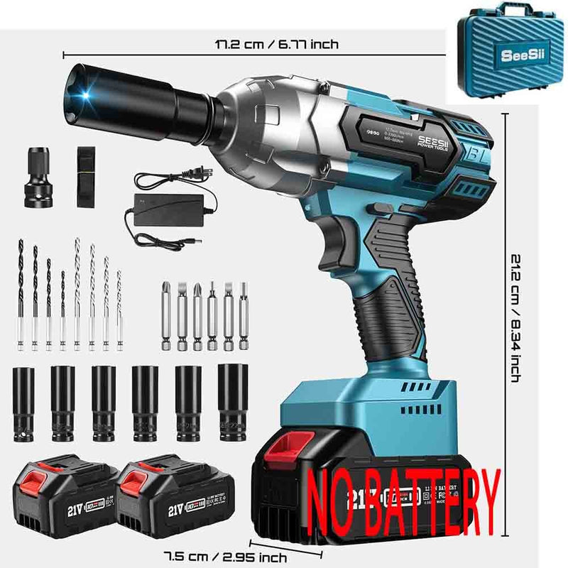 Seesii 1000nm chave de impacto sem fio chave elétrica sem escova