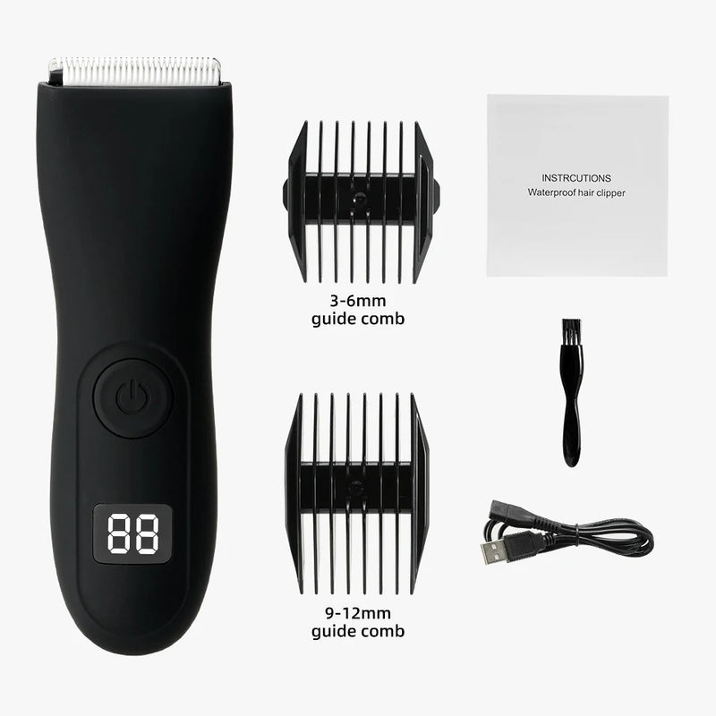 Aparador de Pelos Recarregável | Uso Masculino e Feminino, Barba, Corpo e Virilha