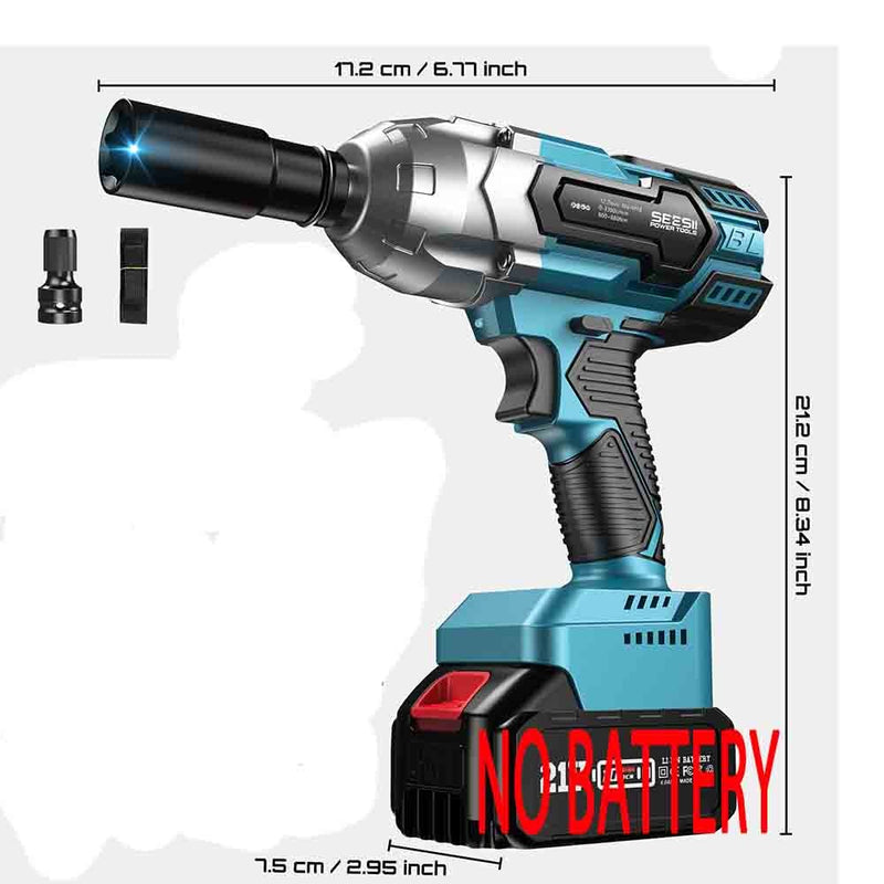 Seesii 1000nm chave de impacto sem fio chave elétrica sem escova