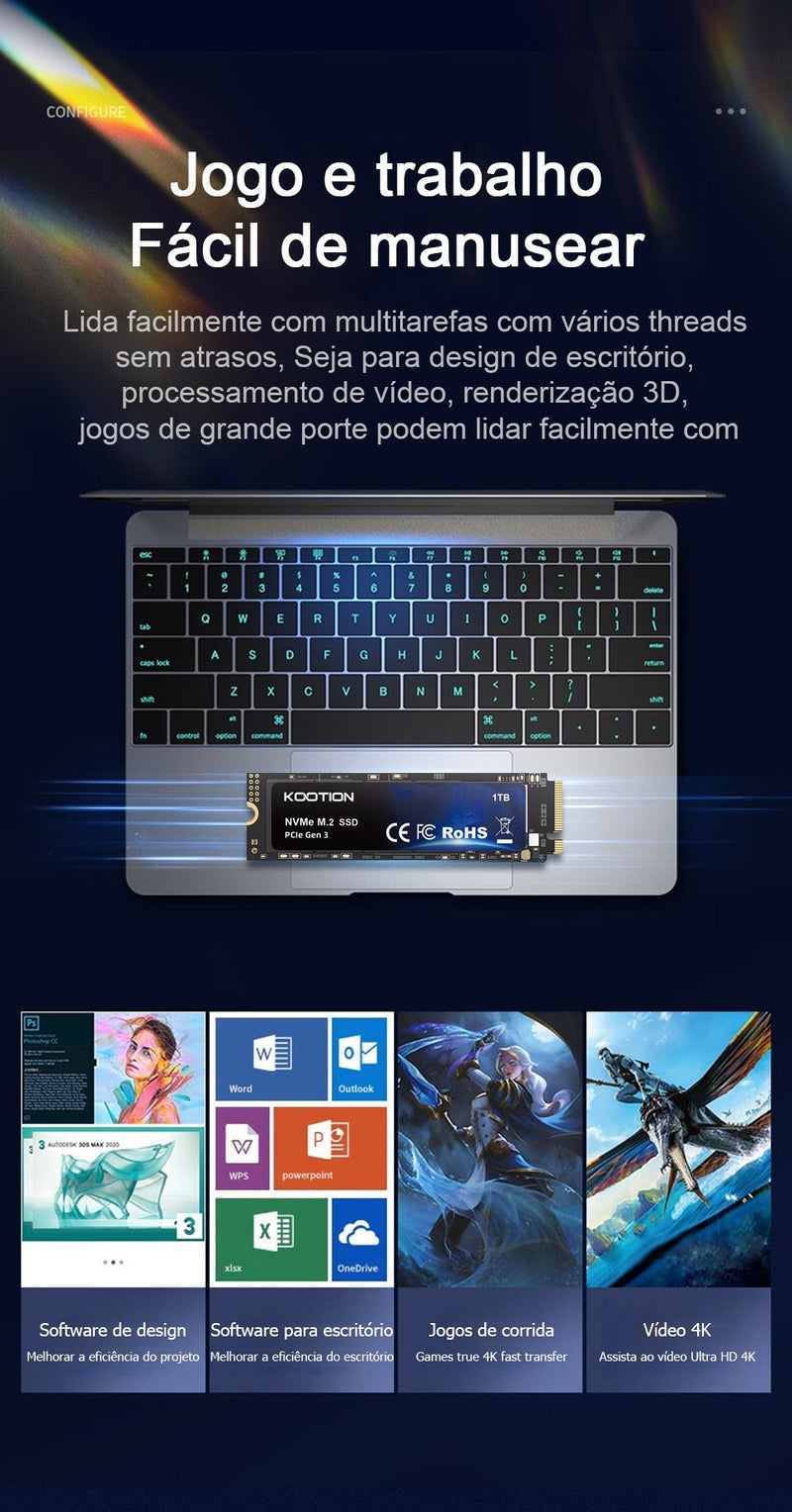 KOOTION X15 Nvme M2 SSD 256GB 512GB 1TB 2TB SSD Nvme PCIe 3.0x4 M.2 2280 Disco r